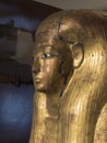 Gilded Wooden Mummy Coffin Lid from Ancient Egypt