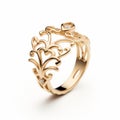 Gilden Gold Ring With Diamond Vine Motif
