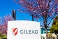 Gilead sign at headquarters in Silicon Valley. Gilead Sciences, Inc. is an American biotechnology company that researches,