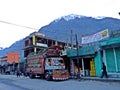 main street of Gilgit, district capital of Gilgit-Baltistan, Pakistan Royalty Free Stock Photo
