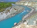 view of Gilgit River, near town of Gilgit, Pakistan Royalty Free Stock Photo