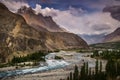 Gilgit river valley Royalty Free Stock Photo