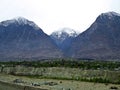 view of Gilgit valley, near town of Gilgit, Pakistan Royalty Free Stock Photo