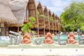 Gili Air Island in the Indian Ocean. 03.01.2017 The hotel and the surrounding area. Eco-friendly island Royalty Free Stock Photo