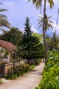Gili Air Island in the Indian Ocean. 03.01.2017 The hotel and the surrounding area. Eco-friendly island Royalty Free Stock Photo