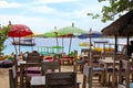 Gili Island - Indonesia . The colors of the bars and pubs in front of the beach Royalty Free Stock Photo