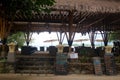 Gili Island - Indonesia . The colors of the bars and pubs in front of the beach