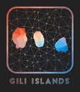 Gili Islands map design.