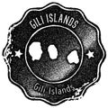 Gili Islands map vintage stamp.