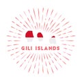 Gili Islands sunburst badge.