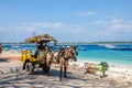 Gili Trawangan, Lombok/Indonesia - September 11,2017 : Horse Carriage at the island of Gili Tranwagan, Gili Islands have banned Royalty Free Stock Photo