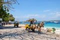 Gili Trawangan, Lombok/Indonesia - September 11,2017 : Horse Carriage at the island of Gili Tranwagan, Gili Islands have banned Royalty Free Stock Photo