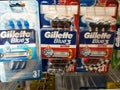 Gillette logo on disposable men razors for sale in belgrade. Royalty Free Stock Photo