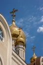 The gilt dome of an Orthodox church Dmitri Rostovsky in Rostov -