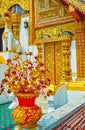 The gilt flowers at the Ubosot of Wat Phra Singh, Chiang Rai, Thailand