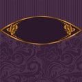 Gilt vignette on purple