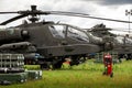 GILZE-RIJEN, NETHERLANDS - JUN 20, 2014: AH-64 Apache attack helicopter with rockets at the Royal Netherlands Air Force Days Royalty Free Stock Photo