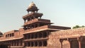 gimbal clip walking towards the panch mahal at the fatephur sikri complex