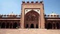 gimbal shot walking towards the jama masjid mosque at fatephur sikri