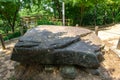 A Dolmen, bronze age tomb made of flat horizontal stone put over an underground burial chamber