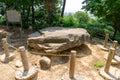 A Dolmen, bronze age tomb made of flat horizontal stone put over an underground burial chamber