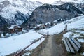 View of the small village of Gimmelwald, surrounded by mountains in the Swiss Alps, Switzerland. Royalty Free Stock Photo