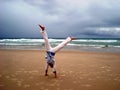 Gimnastics before the storm Royalty Free Stock Photo