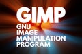 GIMP - Gnu Image Manipulation Program acronym, concept background