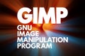 GIMP - Gnu Image Manipulation Program acronym, concept background Royalty Free Stock Photo