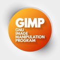 GIMP - Gnu Image Manipulation Program acronym, concept background