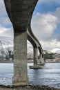 Gimsoystraumen Bridge, on Lofoten Islands Royalty Free Stock Photo