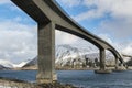 Gimsoystraumen Bridge, on Lofoten Islands Royalty Free Stock Photo