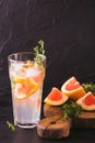 Gin bitter lemon with thyme and grapefruit. Fruit lemonade. Royalty Free Stock Photo