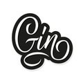 Gin handwritten inscription. Alcohol drink. Calligraphic element for your design.