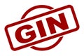 Gin Rubber Ink Stamp Royalty Free Stock Photo