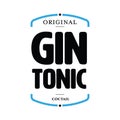 Gin Tonic coctail vintage sign