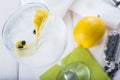 Gin and tonic on a highball glass