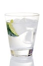 Gin And Tonic On Ice With Lime Wedge