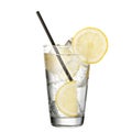 Gin and tonic with lemon isolated on white background