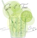 Gin & Tonic Vector concept on white background