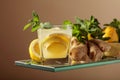 Ginger ale beer cocktail with lemon and mint in a frozen glass Royalty Free Stock Photo