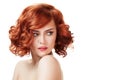 Ginger beautiful woman. Perfect red hair. Royalty Free Stock Photo