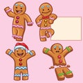 Ginger bread character set Royalty Free Stock Photo