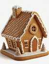 Ginger bread cookie house 3D render Royalty Free Stock Photo