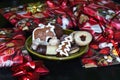 Ginger bread cookies and Christmas gifts.