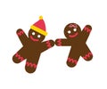 Ginger bread couple Christmas Icon Illustrator