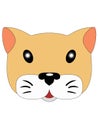 Ginger cat. Cute little face little red kitten. Cat head illustration for children. Pretty kitty cream color.