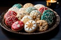 Ginger Christmas glazed cookies on a plate