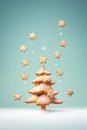 Ginger christmas tree. New Year's concept in bright colors.