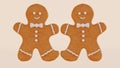 Ginger coockies on white background, Christmas gingerbread coockies